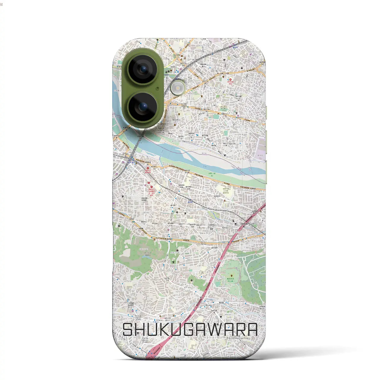 【宿河原(神奈川県)】地図柄iPhoneケース(バックカバータイプ)