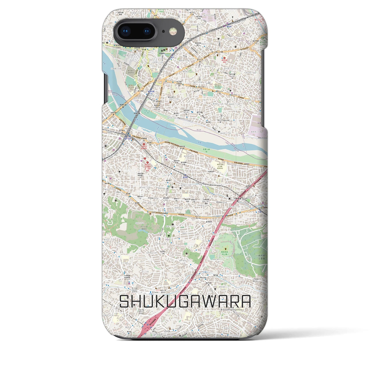 【宿河原(神奈川県)】地図柄iPhoneケース(バックカバータイプ)