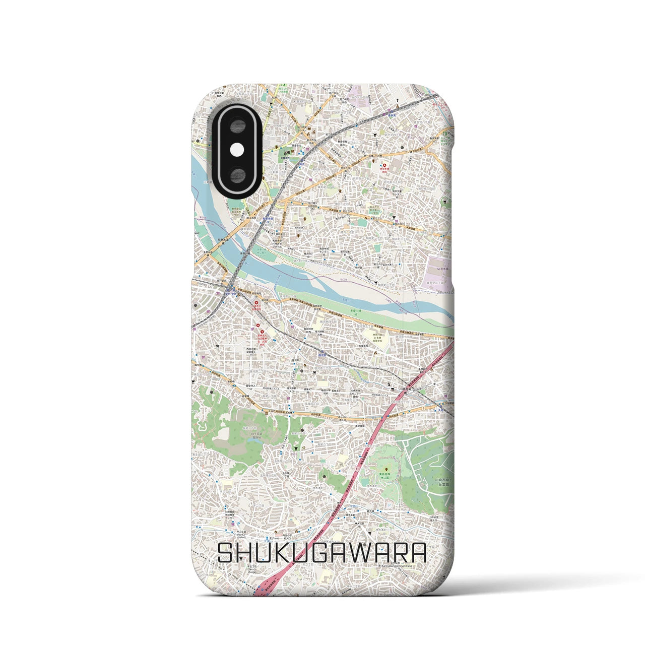 【宿河原(神奈川県)】地図柄iPhoneケース(バックカバータイプ)