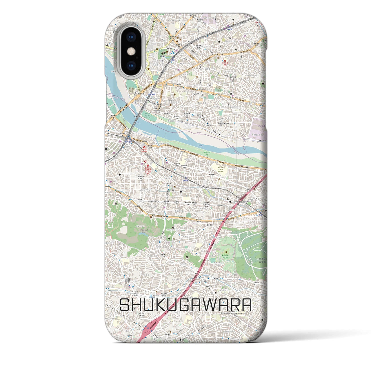 【宿河原(神奈川県)】地図柄iPhoneケース(バックカバータイプ)