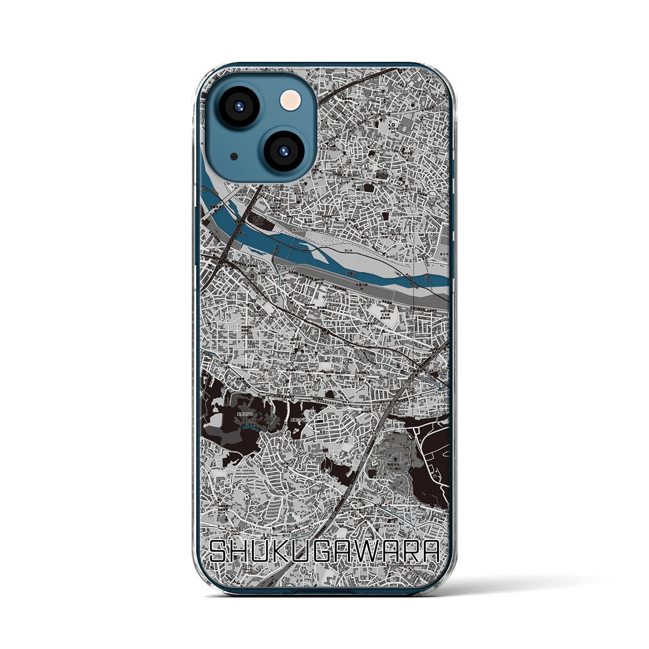 【宿河原(神奈川県)】地図柄iPhoneケース(クリアタイプ)