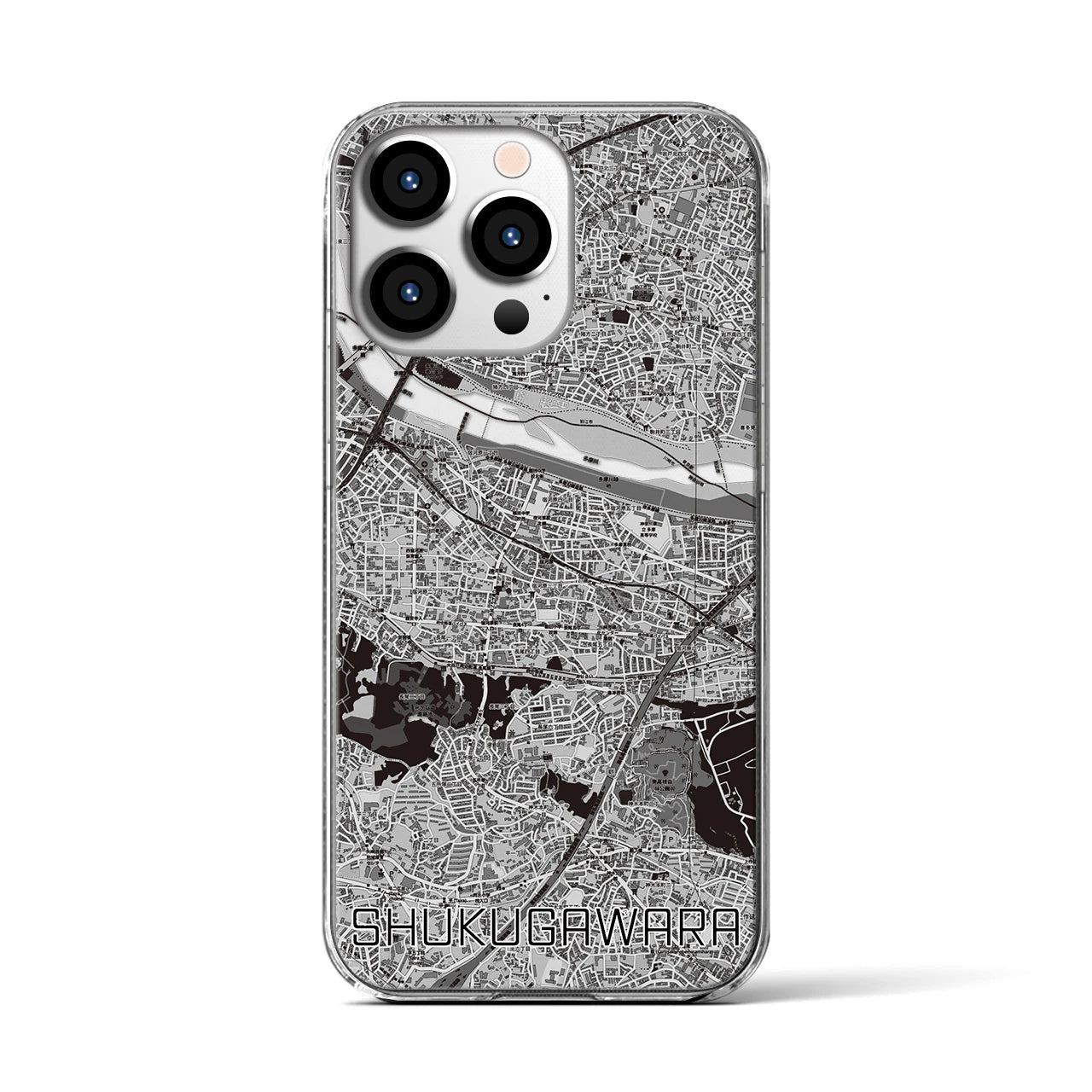 【宿河原(神奈川県)】地図柄iPhoneケース(クリアタイプ)