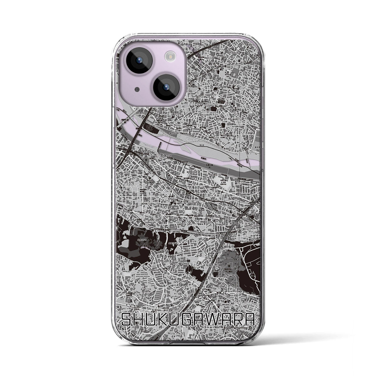 【宿河原(神奈川県)】地図柄iPhoneケース(クリアタイプ)