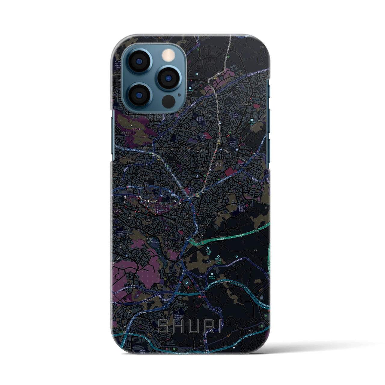 【首里(沖縄県)】地図柄iPhoneケース(バックカバータイプ)