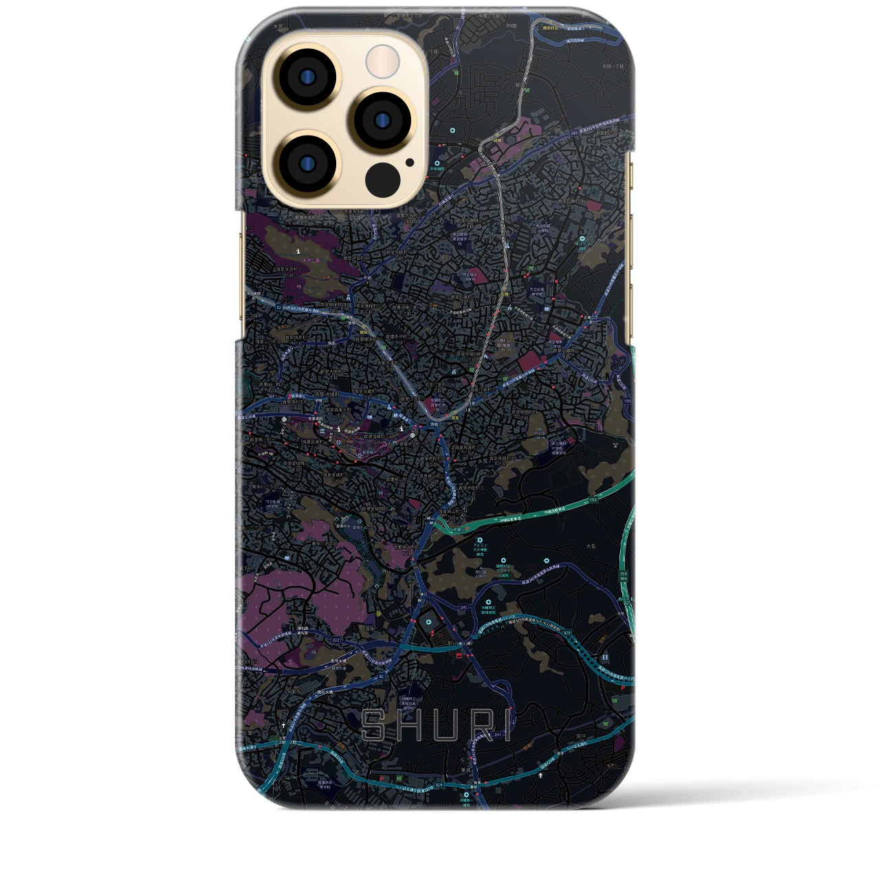 【首里(沖縄県)】地図柄iPhoneケース(バックカバータイプ)