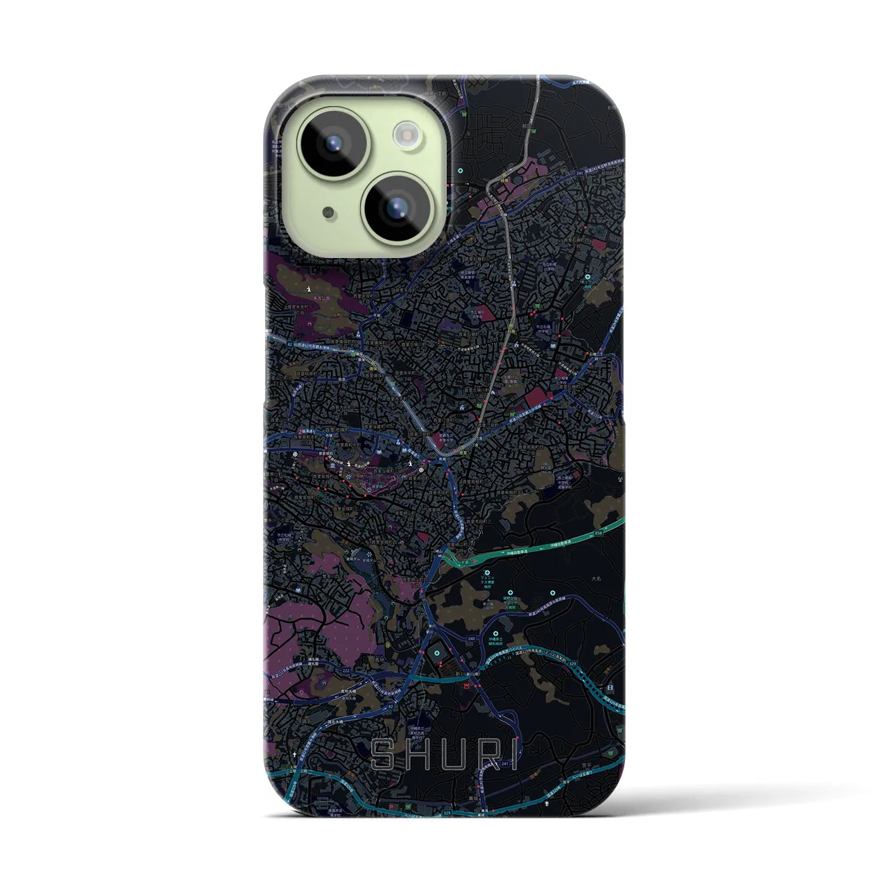 【首里(沖縄県)】地図柄iPhoneケース(バックカバータイプ)