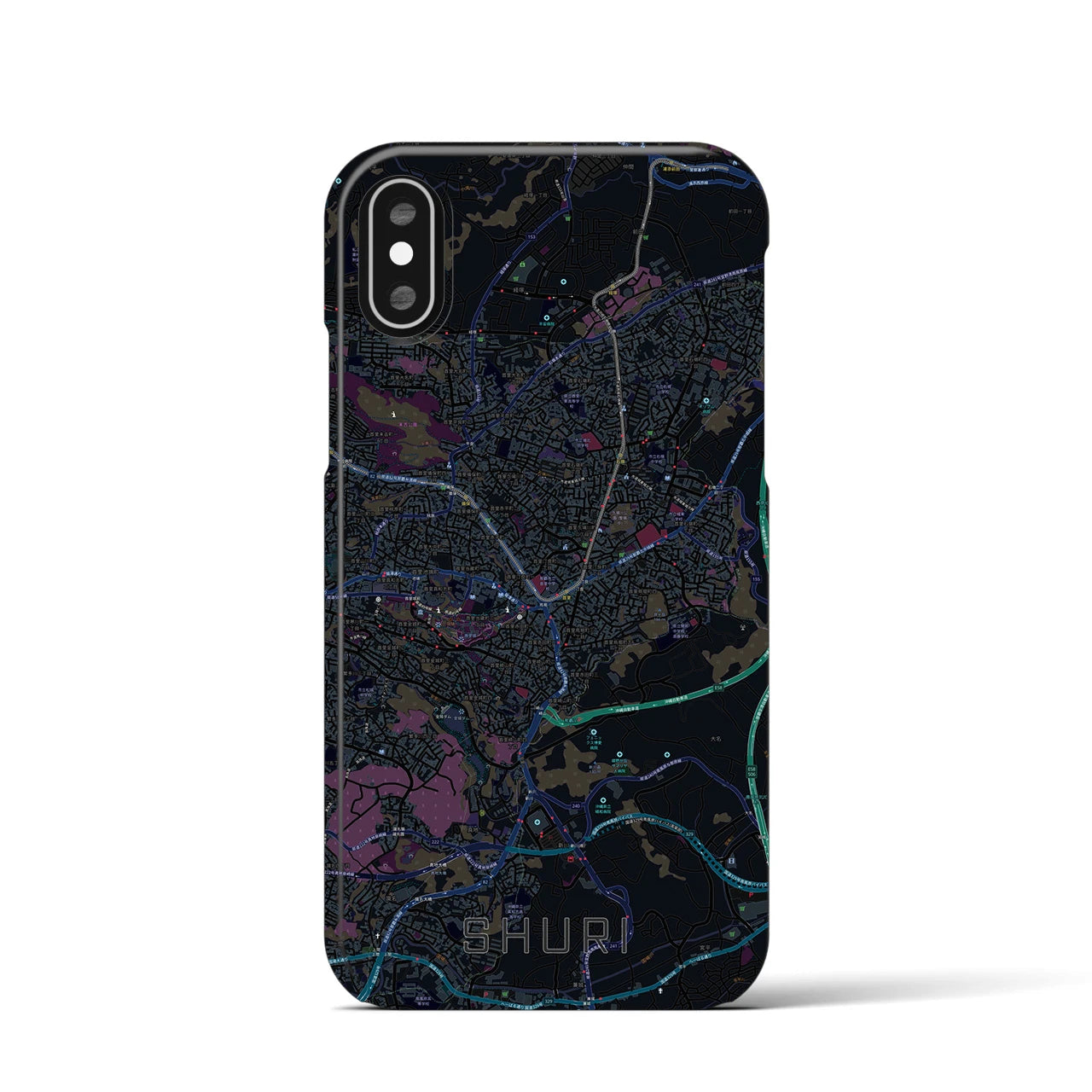 【首里(沖縄県)】地図柄iPhoneケース(バックカバータイプ)