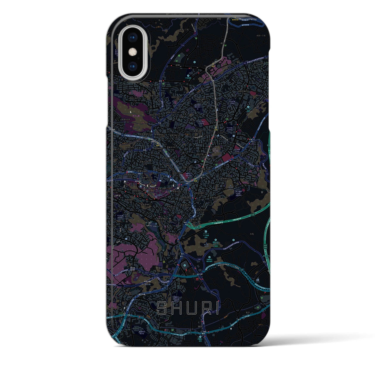 【首里(沖縄県)】地図柄iPhoneケース(バックカバータイプ)