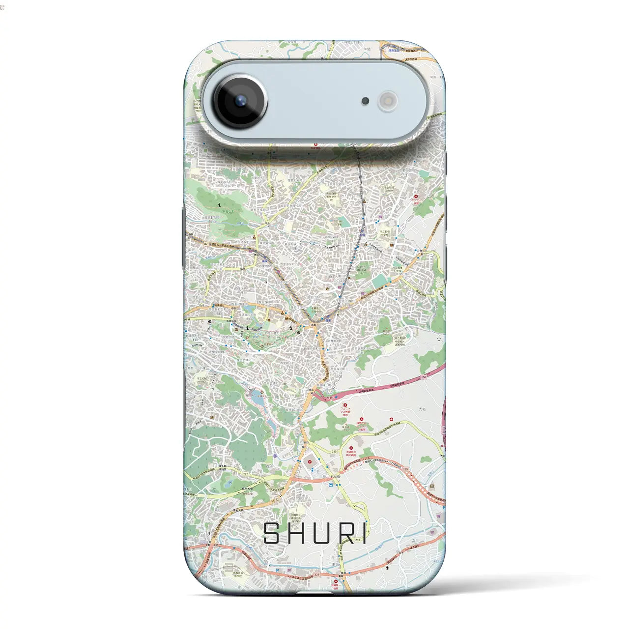 【首里(沖縄県)】地図柄iPhoneケース(バックカバータイプ)ブラック・iPhone 17 Pro Max 用