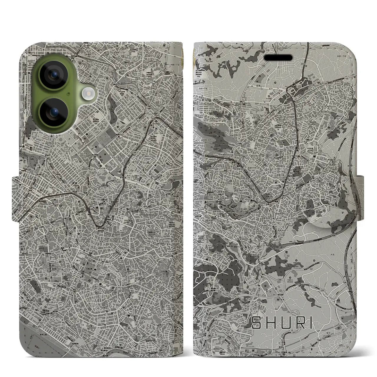 【首里(沖縄県)】地図柄iPhoneケース(手帳タイプ)