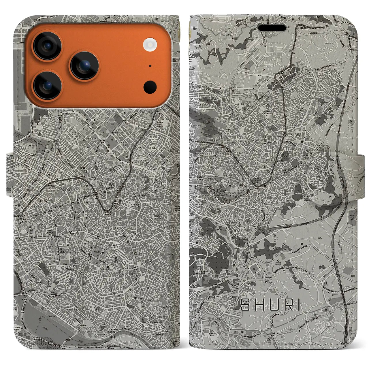 【首里(沖縄県)】地図柄iPhoneケース(手帳タイプ)