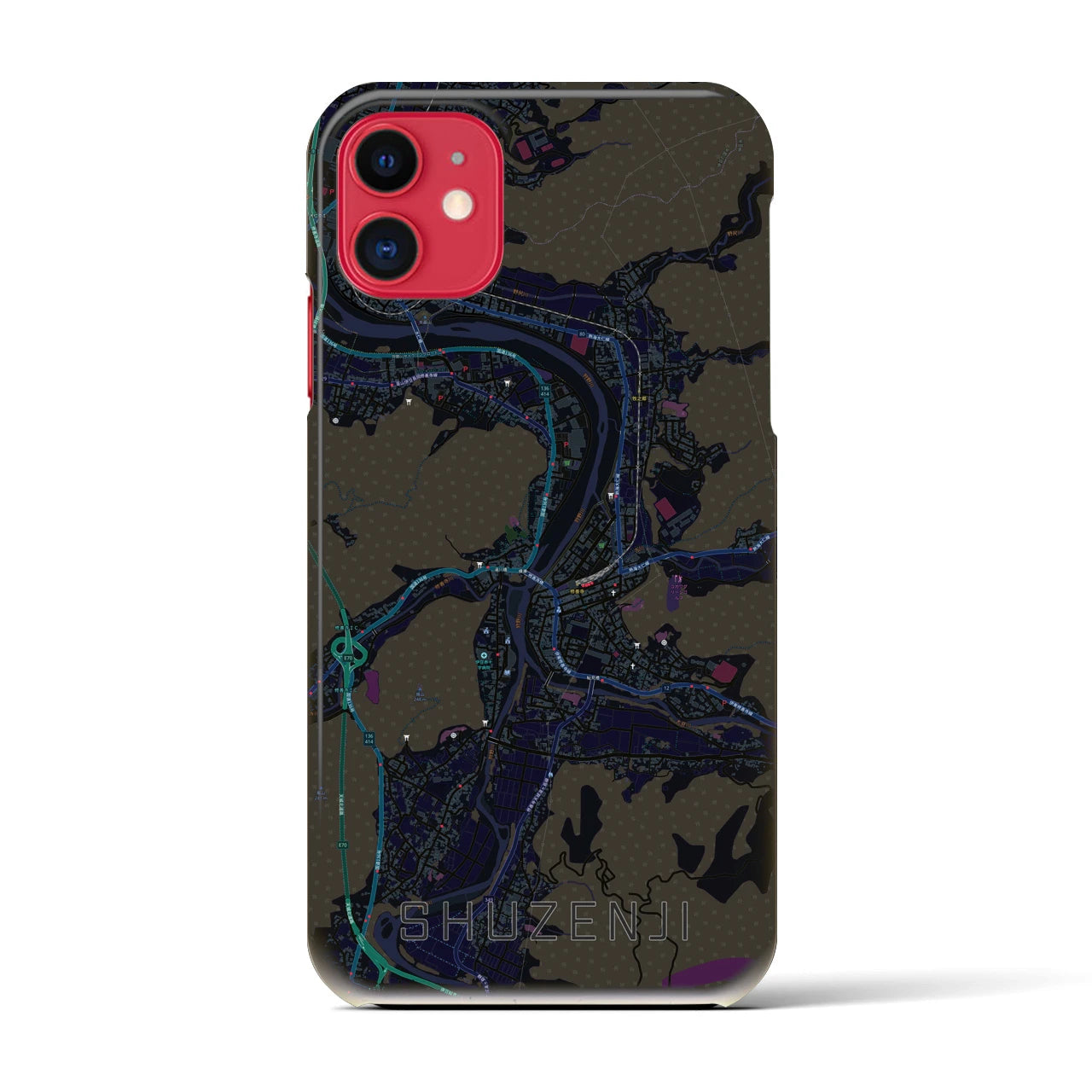 【修善寺(静岡県)】地図柄iPhoneケース(バックカバータイプ)