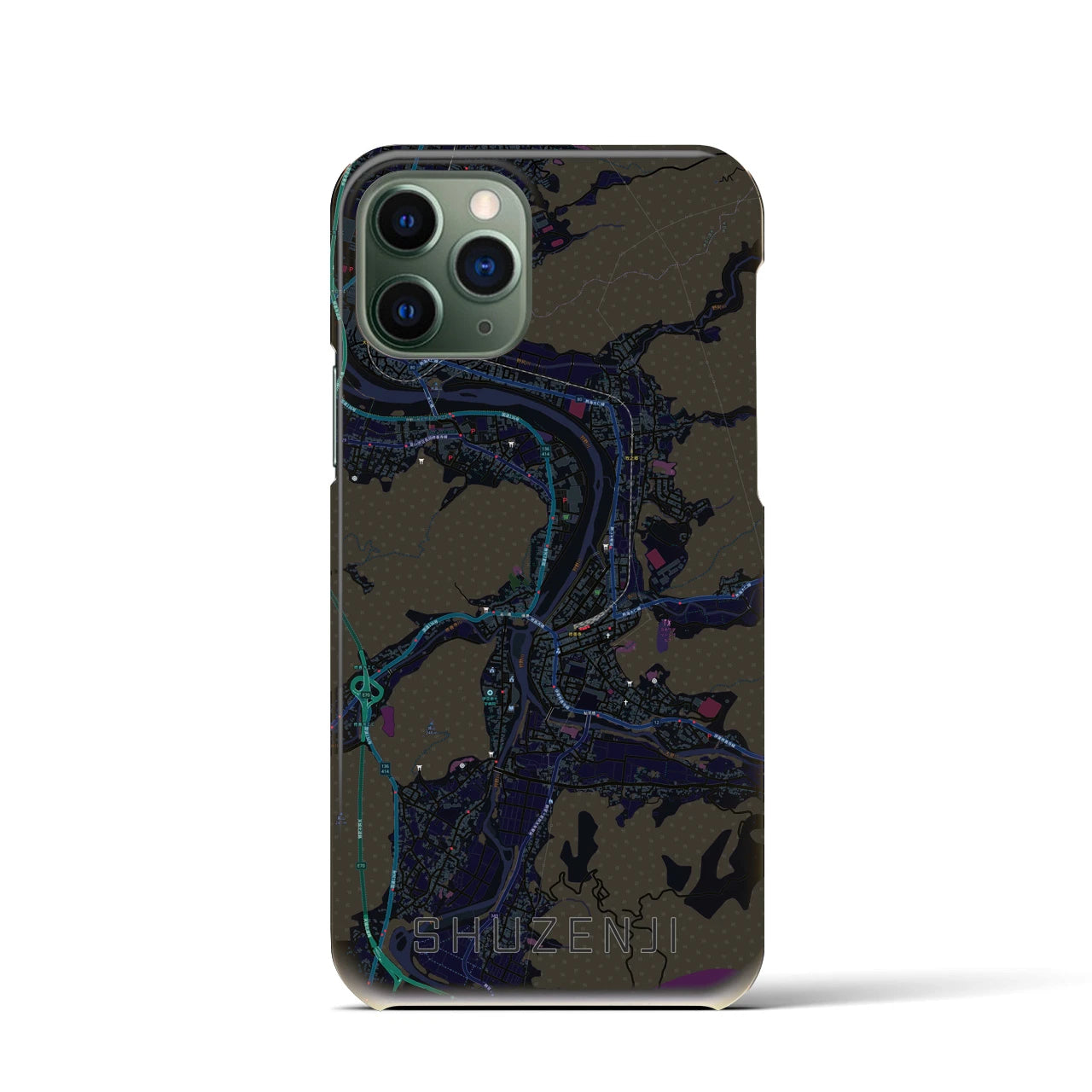 【修善寺(静岡県)】地図柄iPhoneケース(バックカバータイプ)