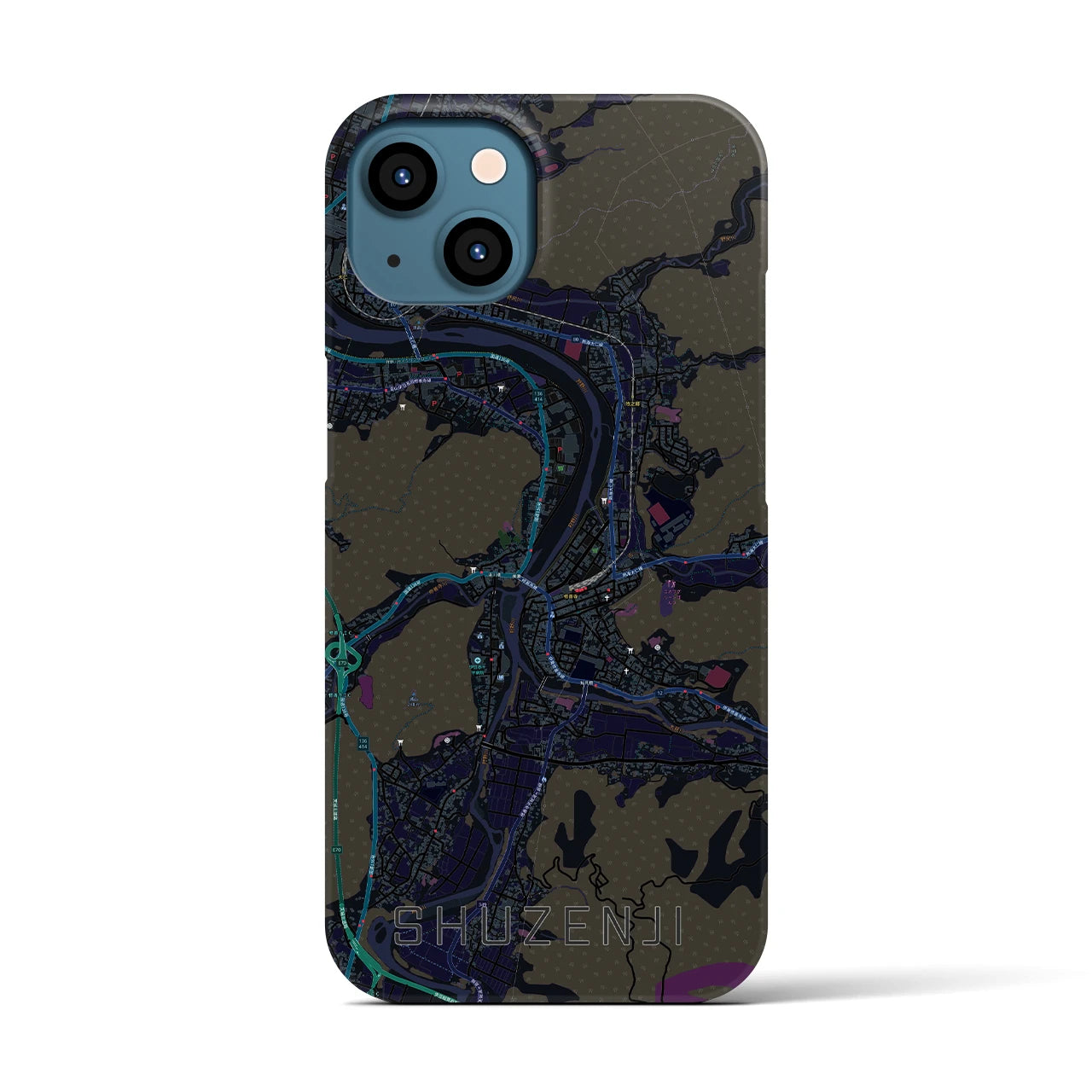 【修善寺(静岡県)】地図柄iPhoneケース(バックカバータイプ)