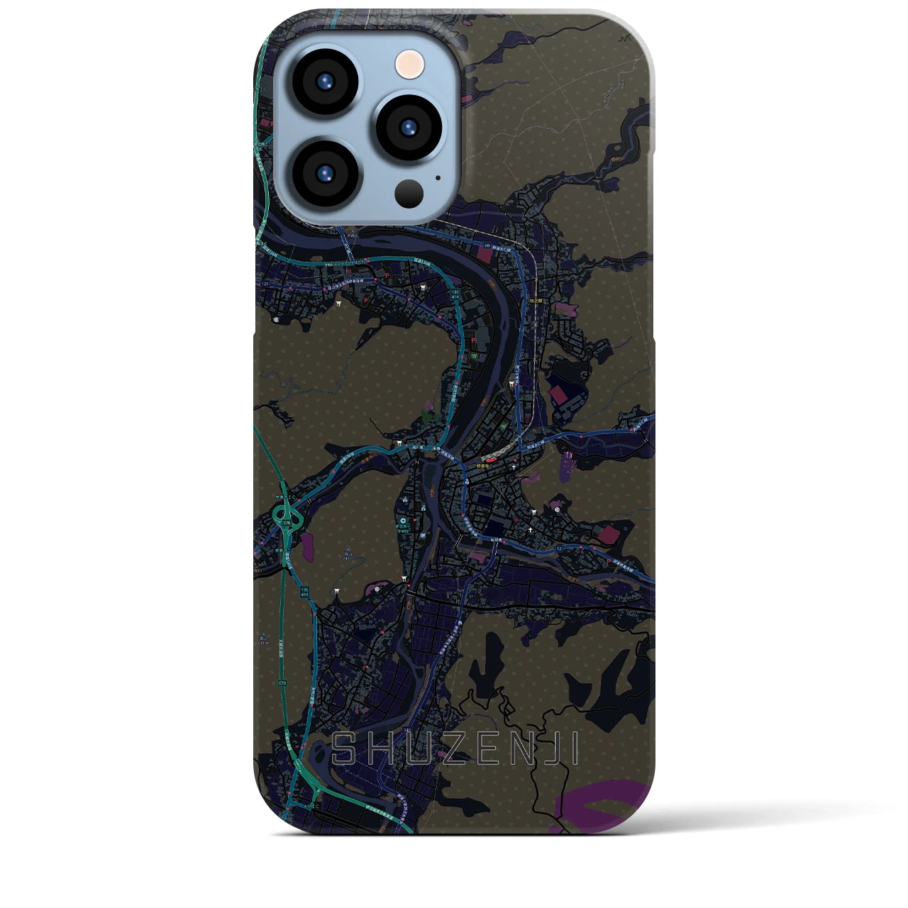 【修善寺(静岡県)】地図柄iPhoneケース(バックカバータイプ)