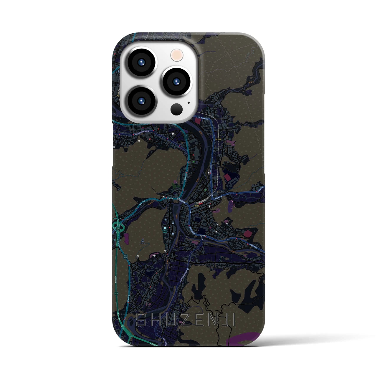【修善寺(静岡県)】地図柄iPhoneケース(バックカバータイプ)
