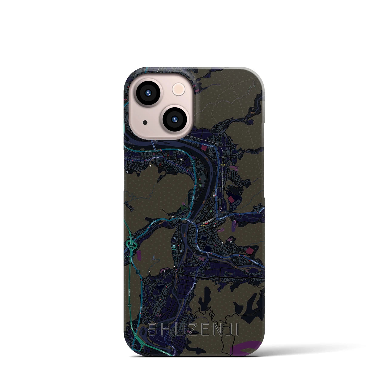 【修善寺(静岡県)】地図柄iPhoneケース(バックカバータイプ)