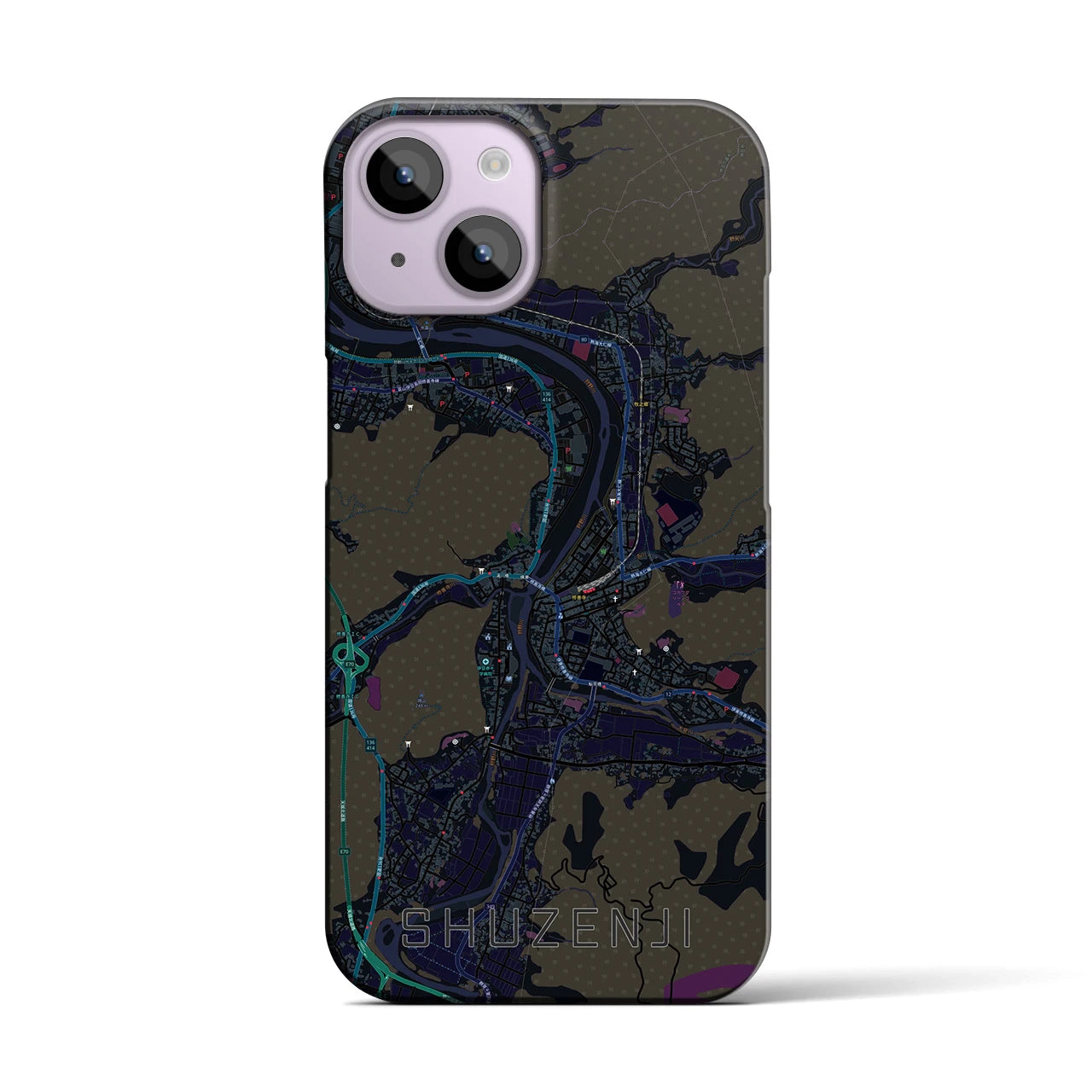 【修善寺(静岡県)】地図柄iPhoneケース(バックカバータイプ)