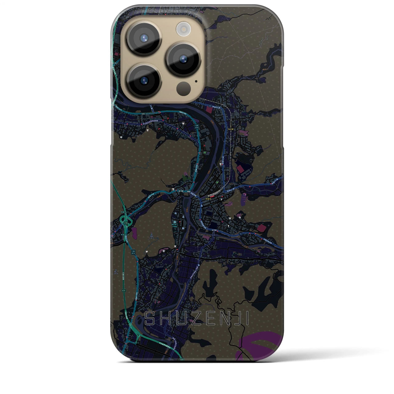 【修善寺(静岡県)】地図柄iPhoneケース(バックカバータイプ)