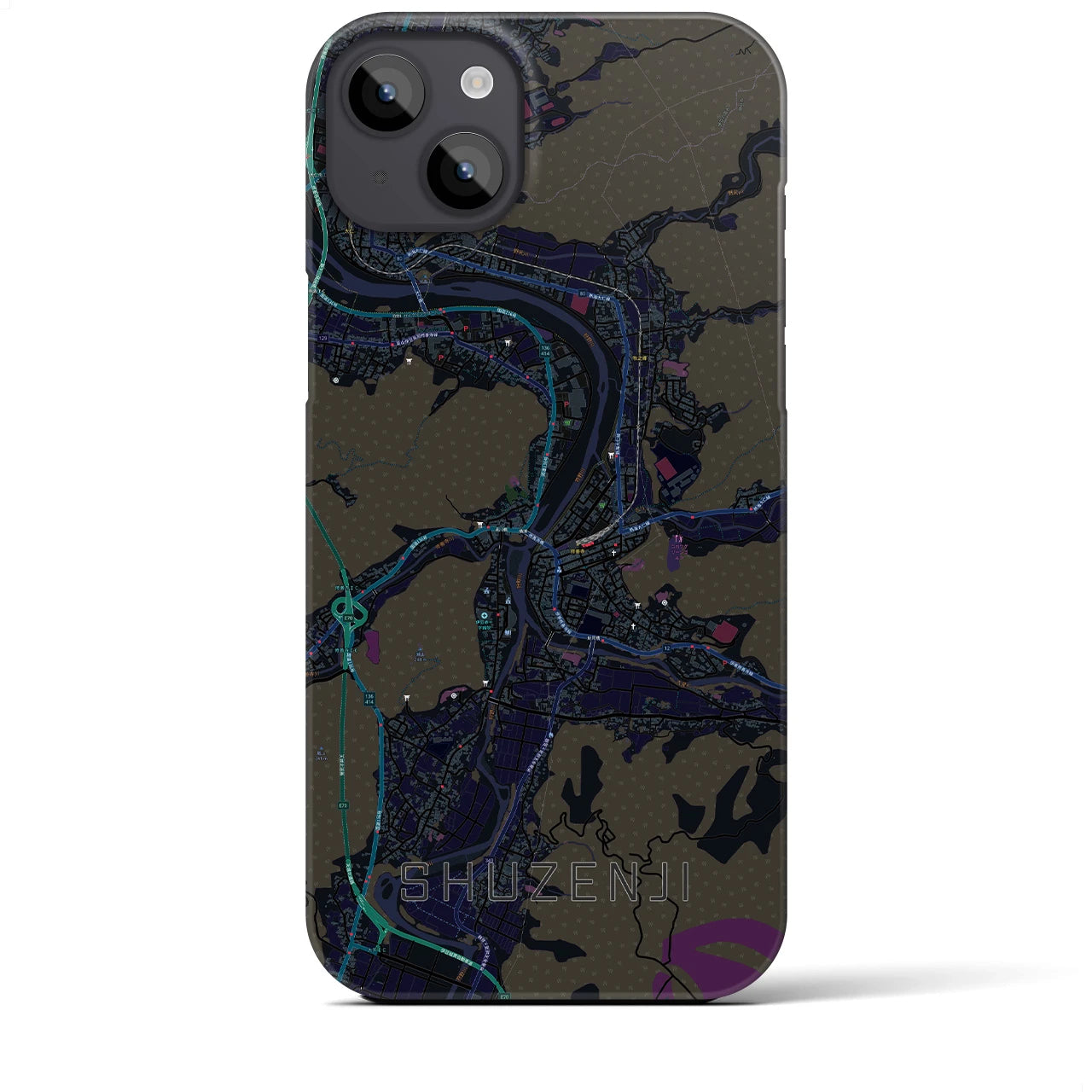 【修善寺(静岡県)】地図柄iPhoneケース(バックカバータイプ)