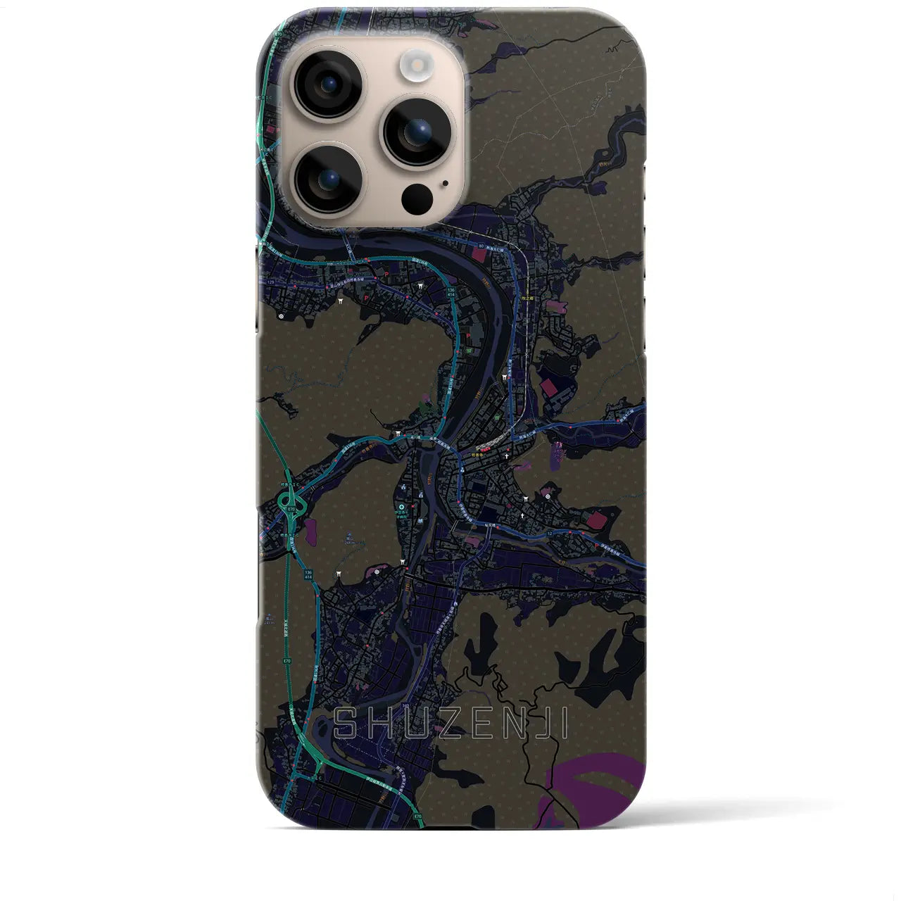 【修善寺(静岡県)】地図柄iPhoneケース(バックカバータイプ)