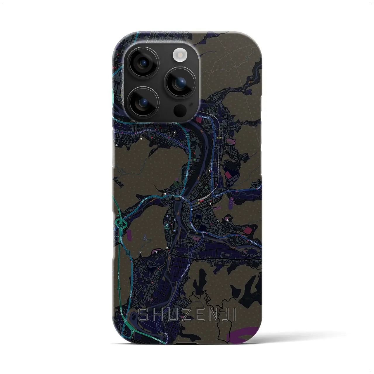 【修善寺(静岡県)】地図柄iPhoneケース(バックカバータイプ)
