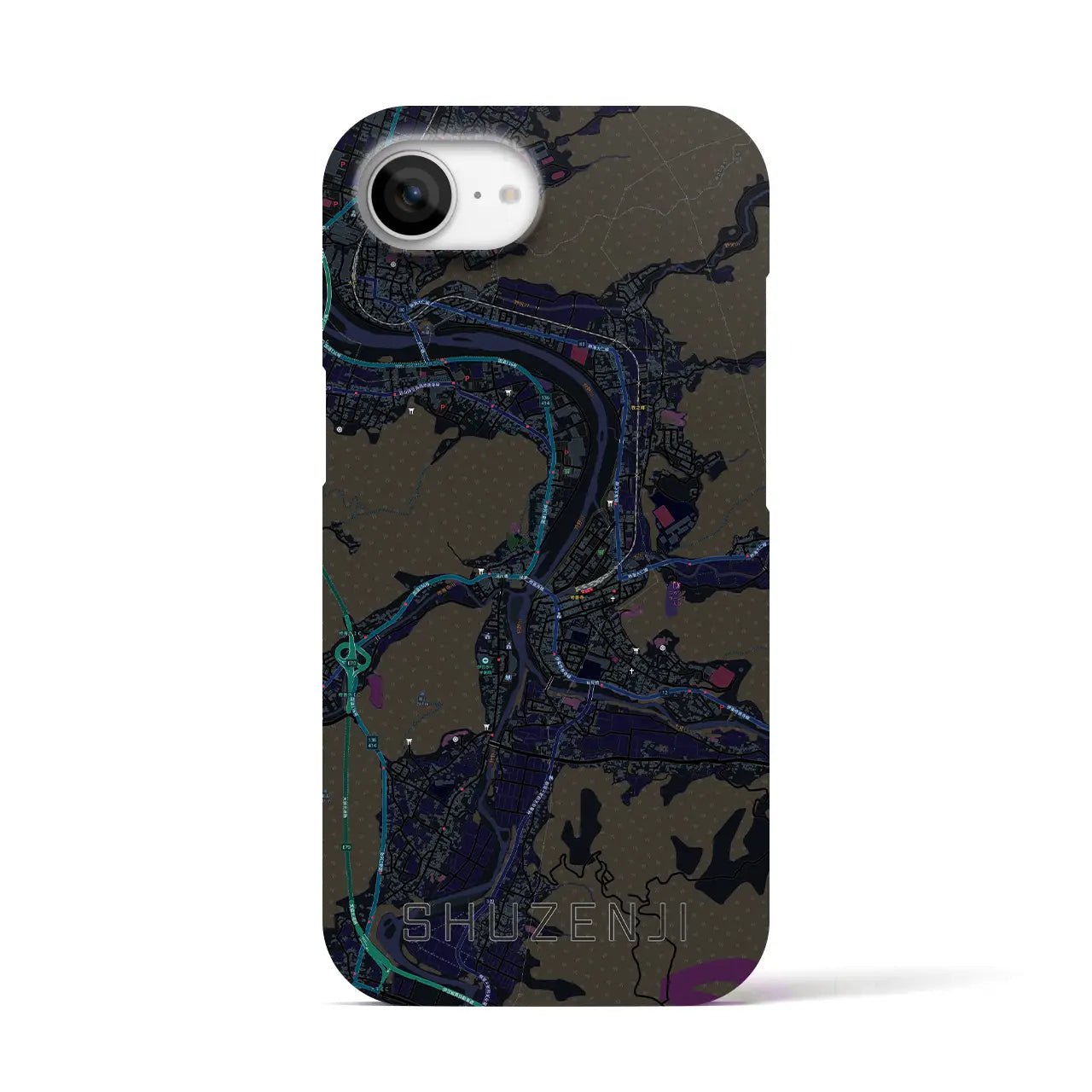 【修善寺(静岡県)】地図柄iPhoneケース(バックカバータイプ)