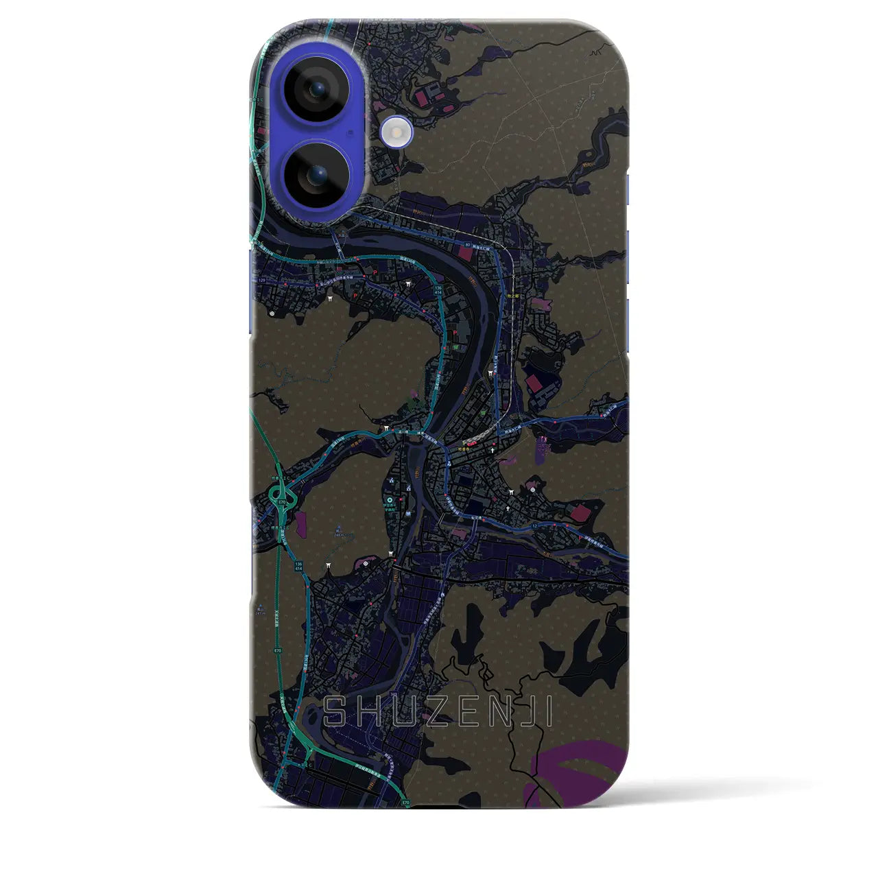 【修善寺(静岡県)】地図柄iPhoneケース(バックカバータイプ)