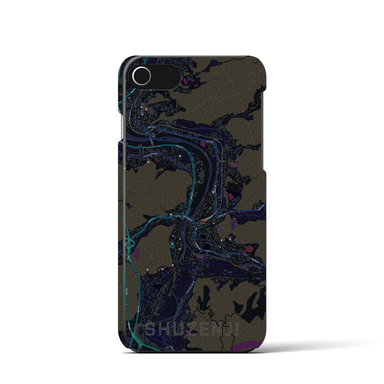 【修善寺(静岡県)】地図柄iPhoneケース(バックカバータイプ)