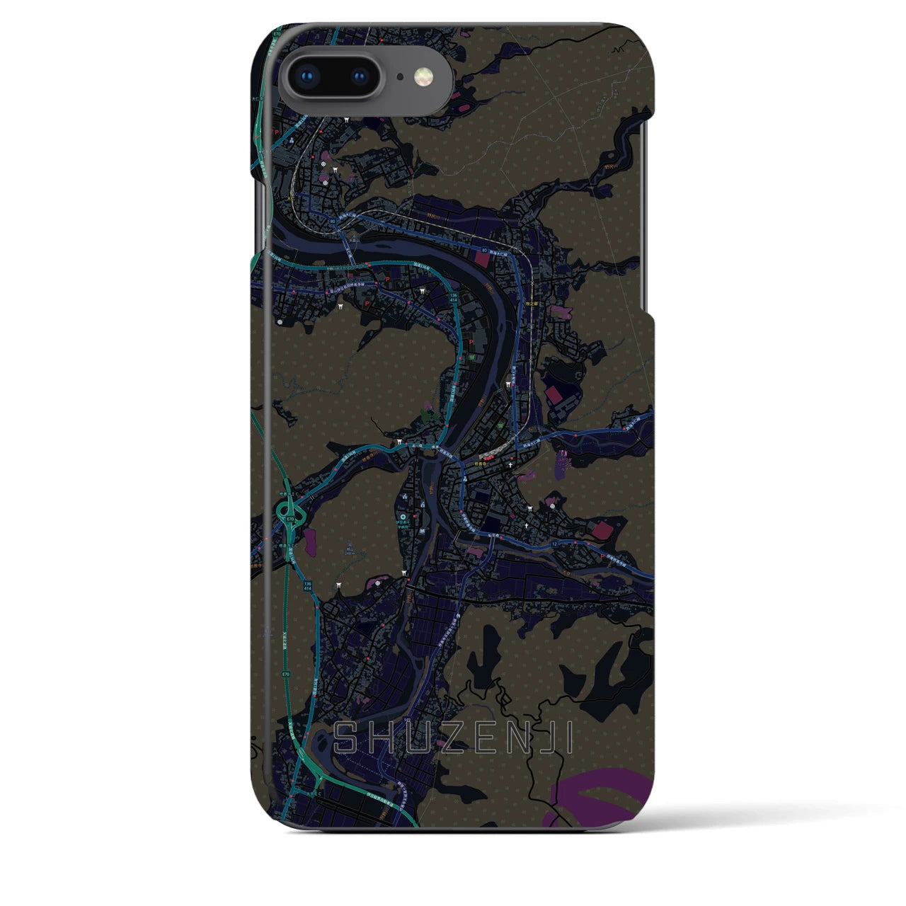 【修善寺(静岡県)】地図柄iPhoneケース(バックカバータイプ)