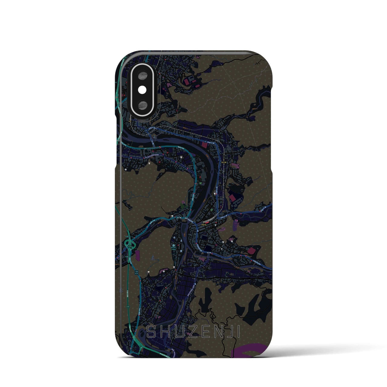 【修善寺(静岡県)】地図柄iPhoneケース(バックカバータイプ)