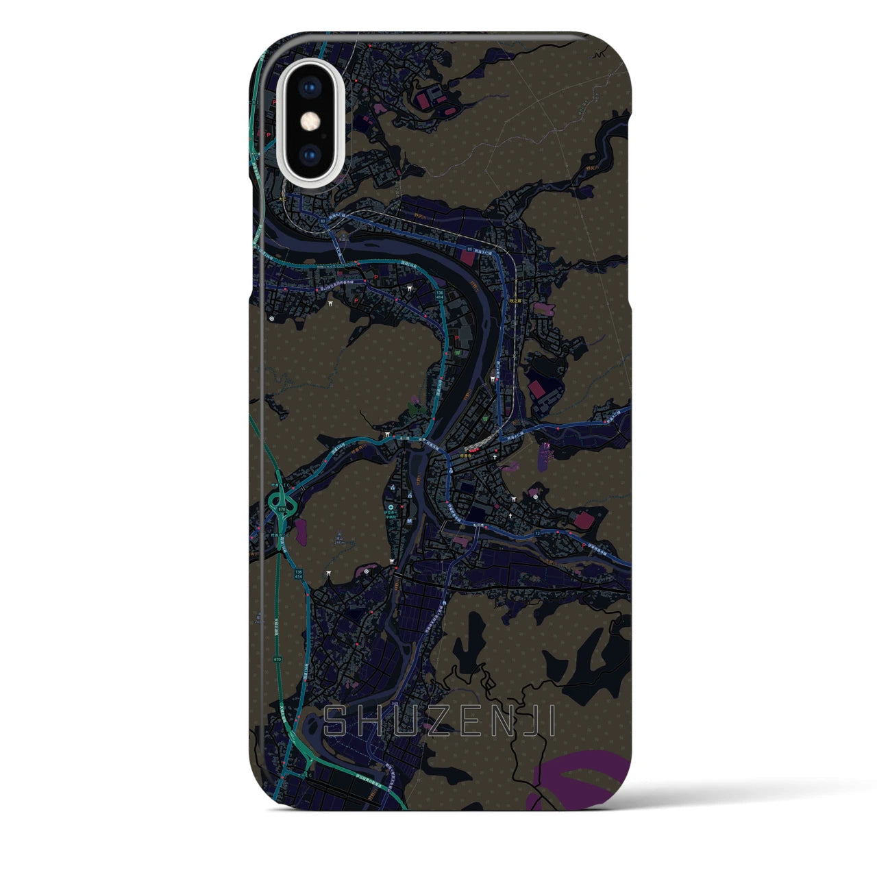 【修善寺(静岡県)】地図柄iPhoneケース(バックカバータイプ)