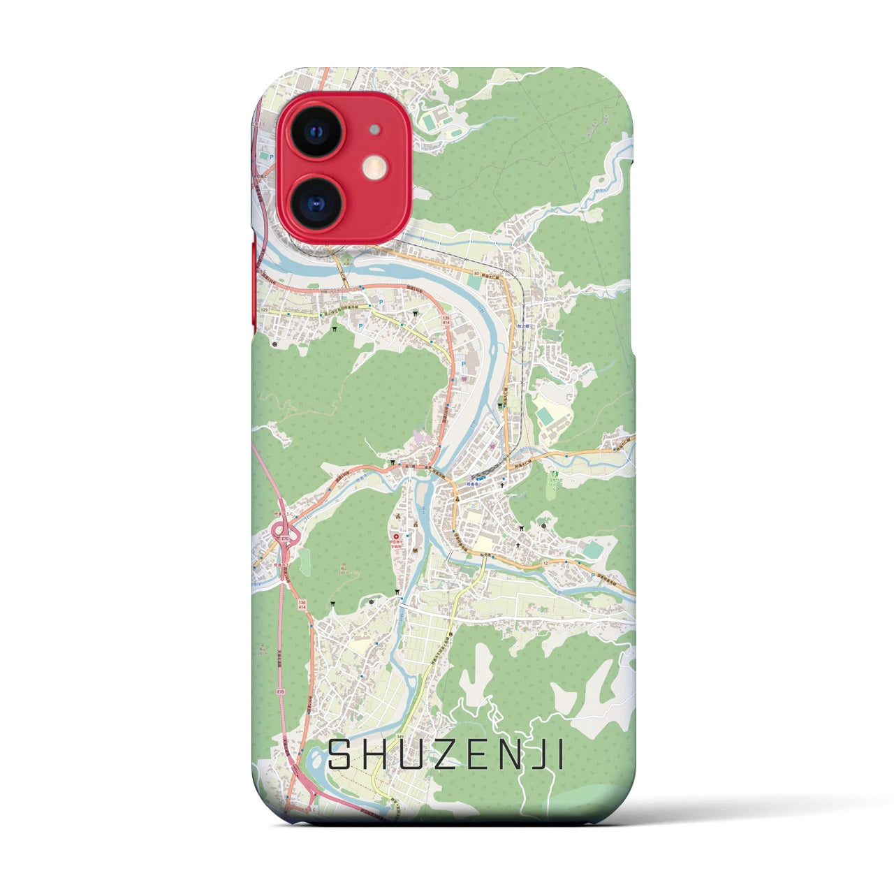 【修善寺(静岡県)】地図柄iPhoneケース(バックカバータイプ)
