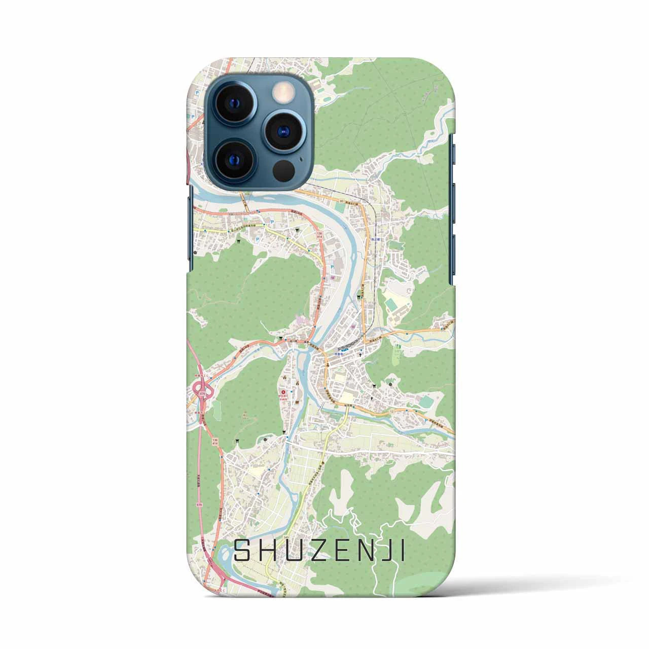 【修善寺(静岡県)】地図柄iPhoneケース(バックカバータイプ)