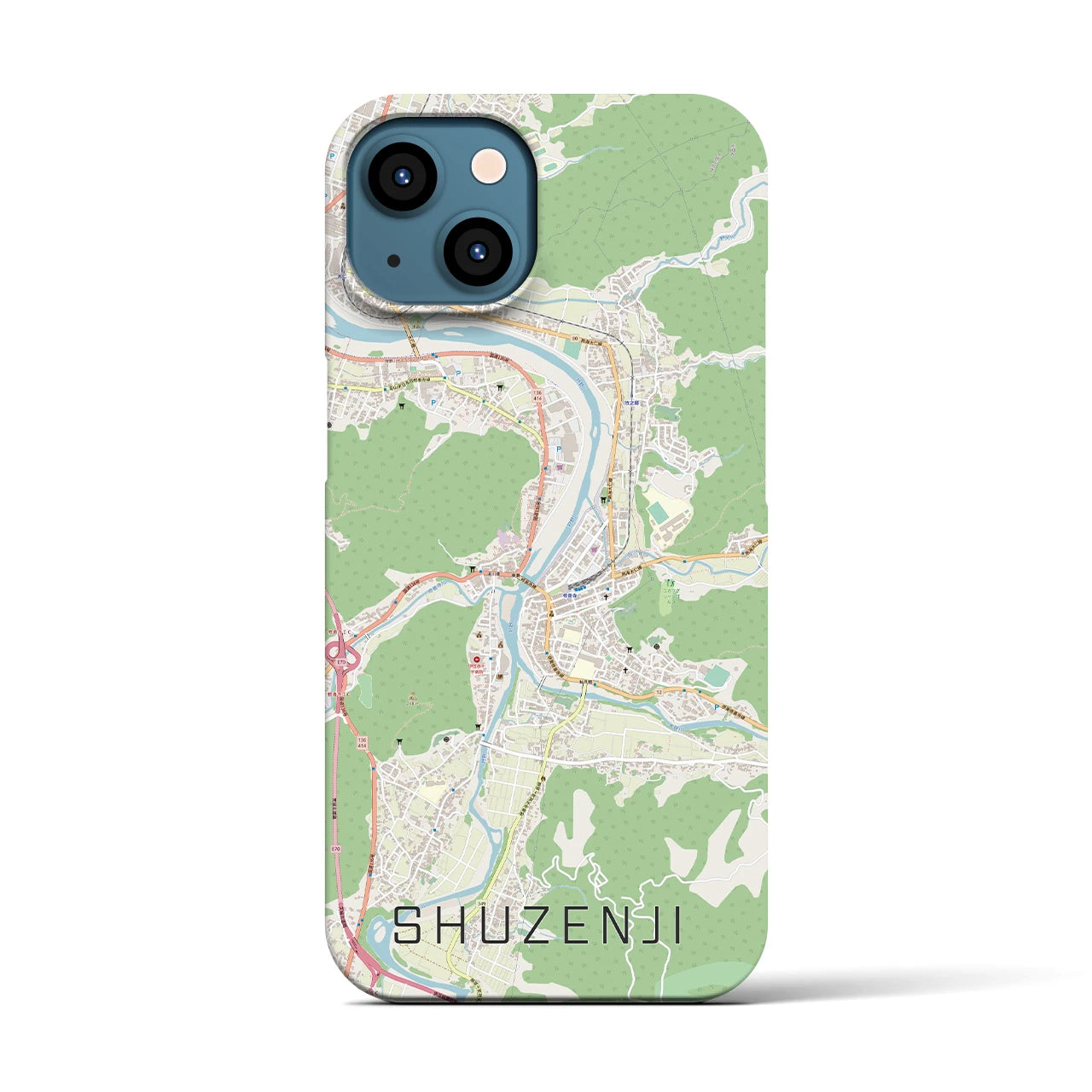 【修善寺(静岡県)】地図柄iPhoneケース(バックカバータイプ)