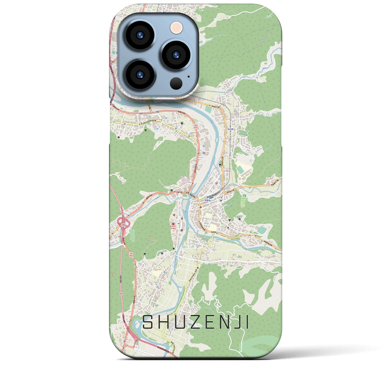 【修善寺(静岡県)】地図柄iPhoneケース(バックカバータイプ)