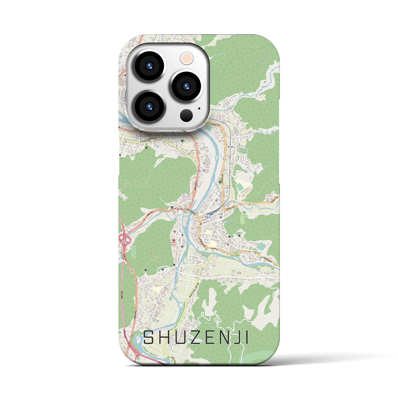【修善寺(静岡県)】地図柄iPhoneケース(バックカバータイプ)