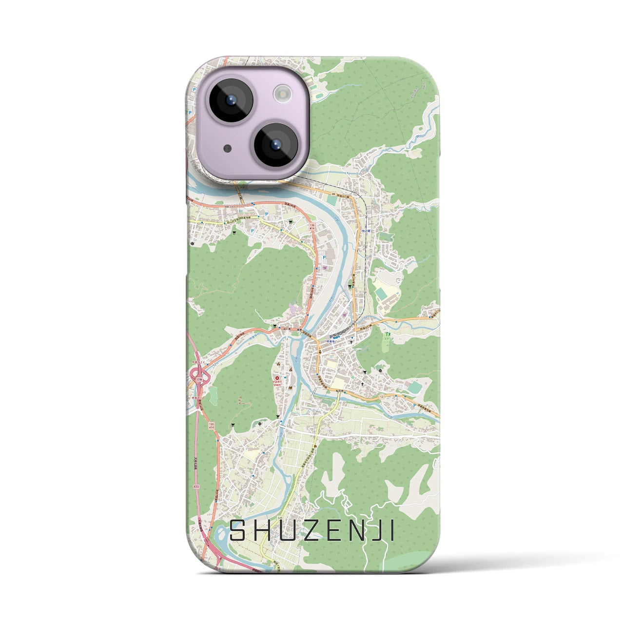 【修善寺(静岡県)】地図柄iPhoneケース(バックカバータイプ)