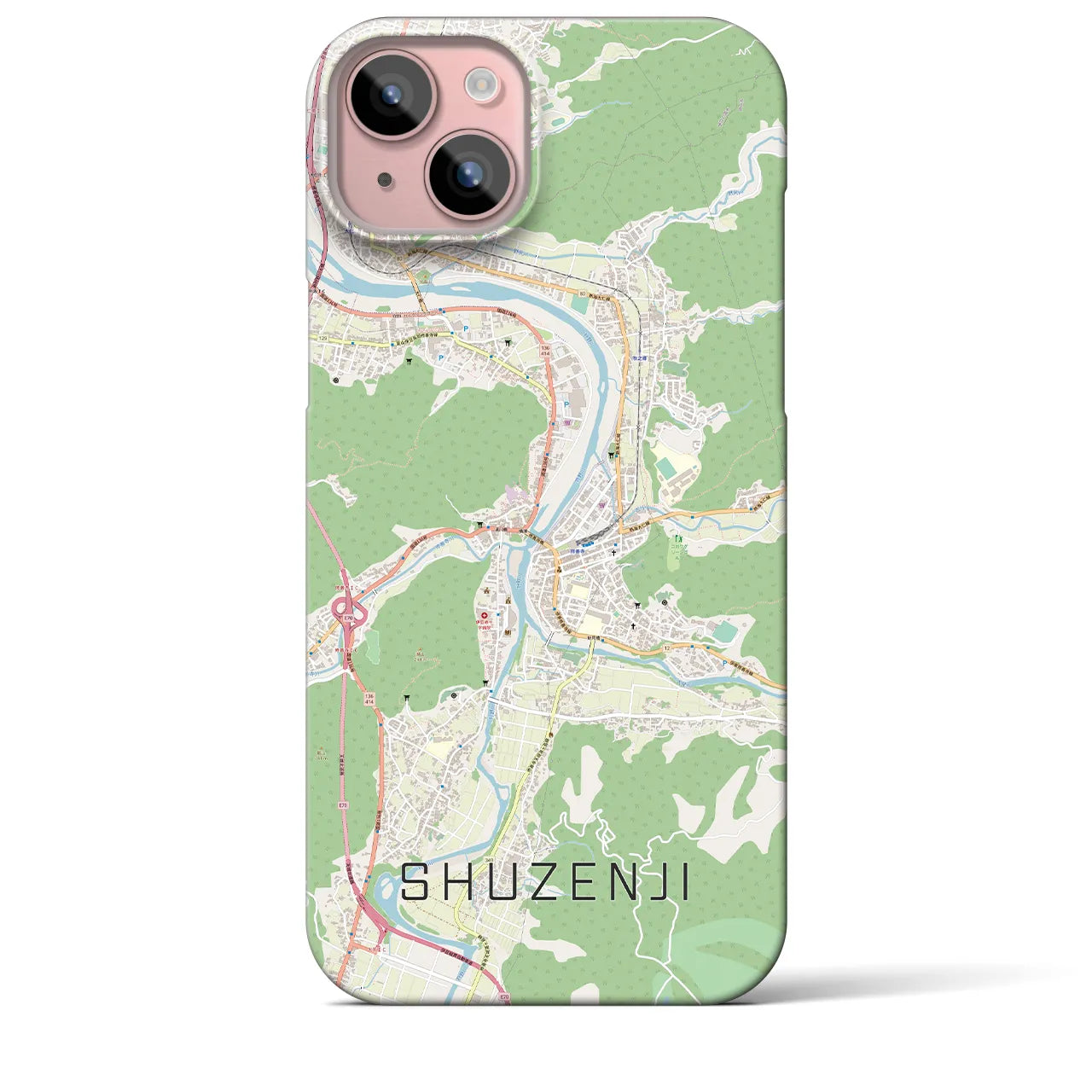【修善寺(静岡県)】地図柄iPhoneケース(バックカバータイプ)