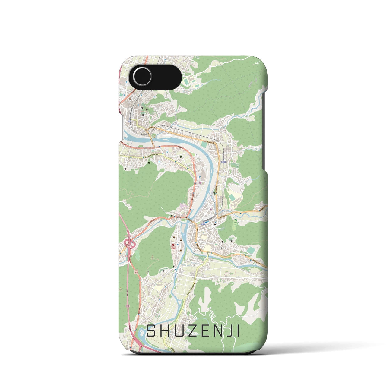 【修善寺(静岡県)】地図柄iPhoneケース(バックカバータイプ)
