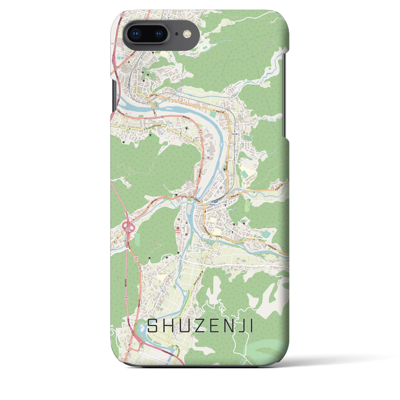 【修善寺(静岡県)】地図柄iPhoneケース(バックカバータイプ)