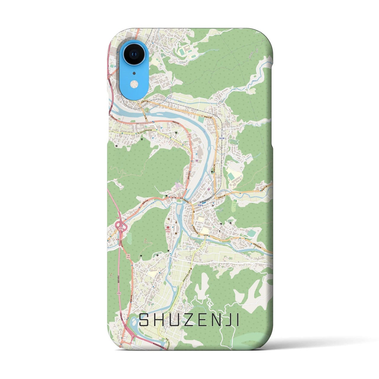 【修善寺(静岡県)】地図柄iPhoneケース(バックカバータイプ)