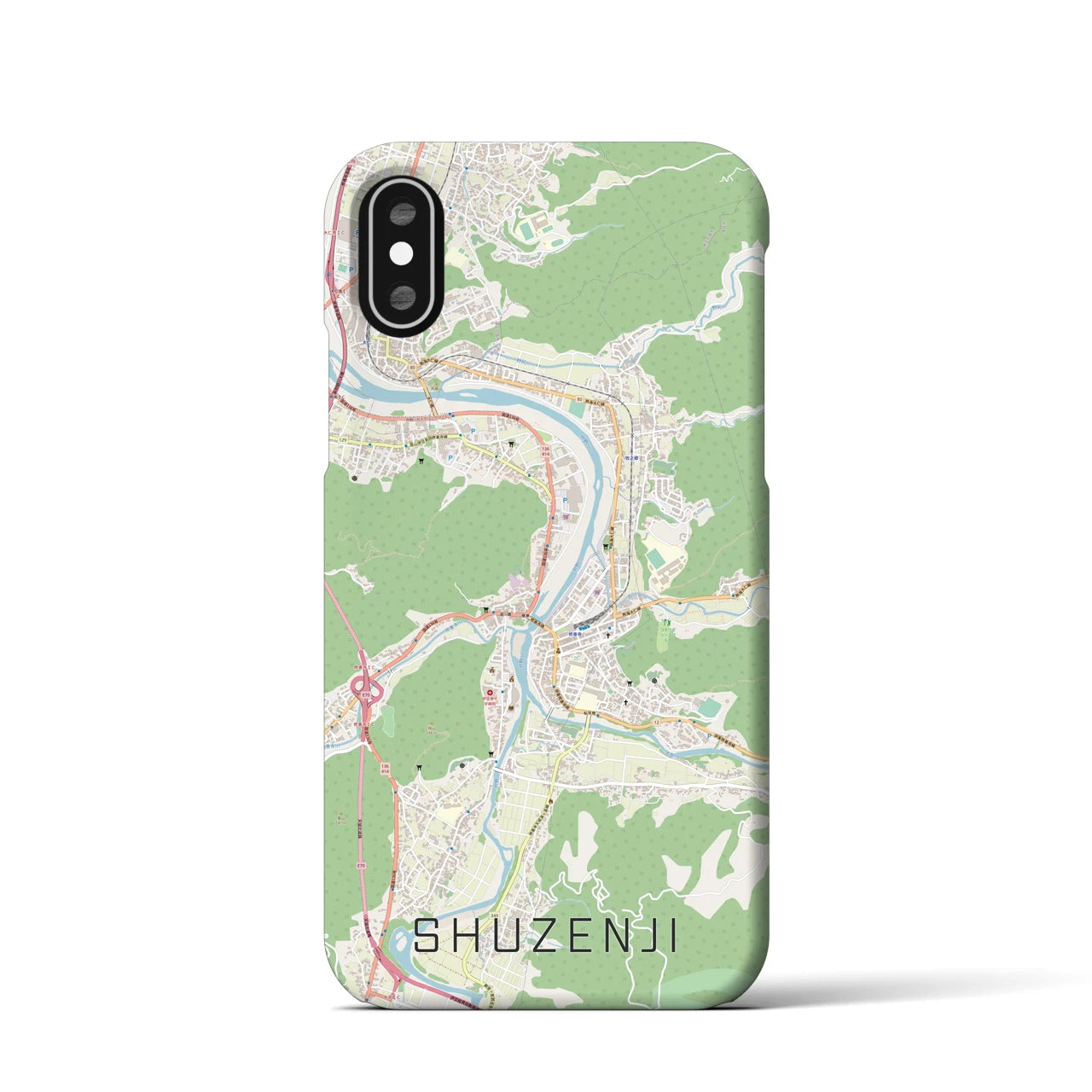 【修善寺(静岡県)】地図柄iPhoneケース(バックカバータイプ)