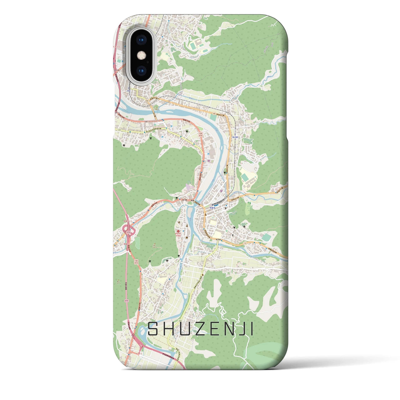 【修善寺(静岡県)】地図柄iPhoneケース(バックカバータイプ)