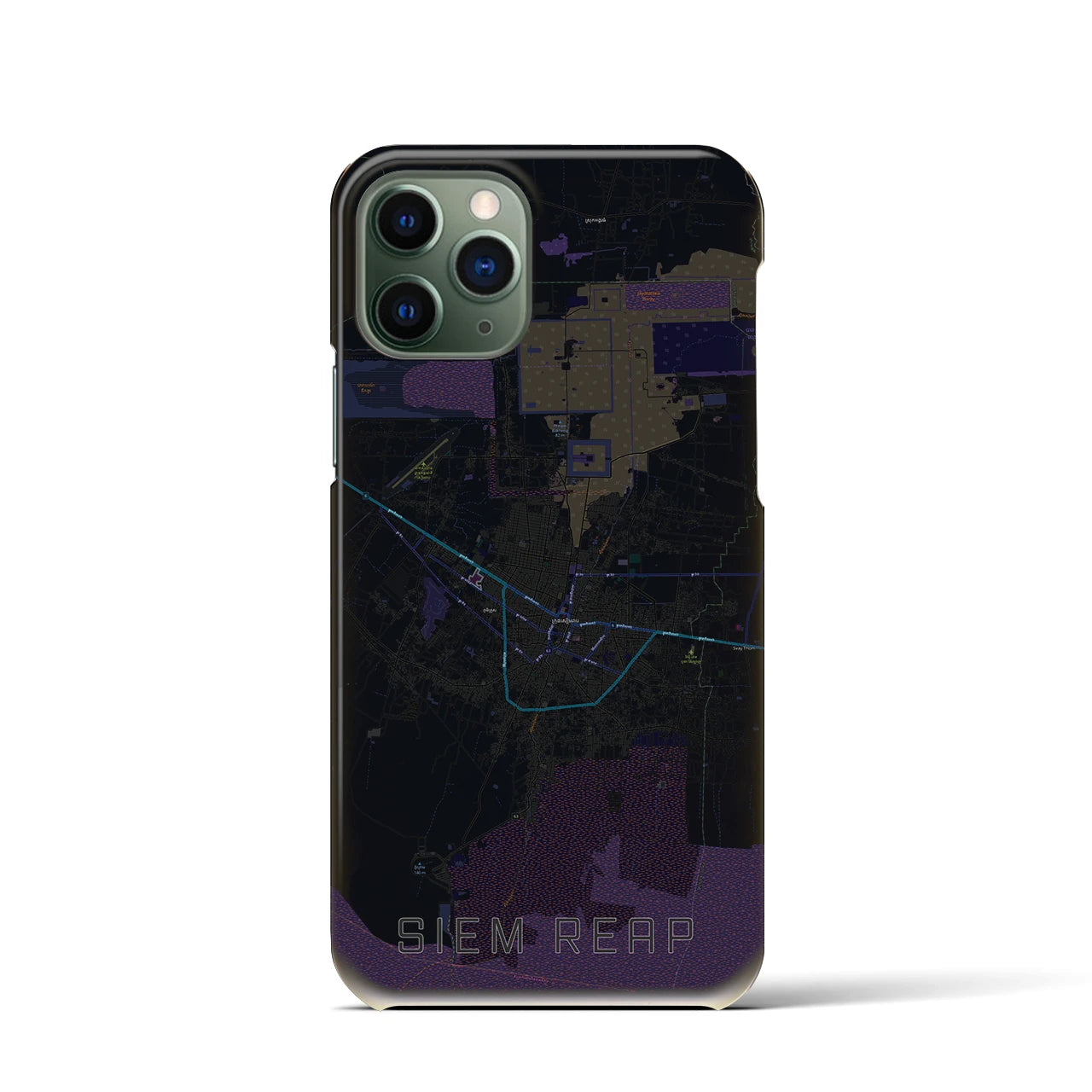 【シェムリアップ(カンボジア)】地図柄iPhoneケース(バックカバータイプ)