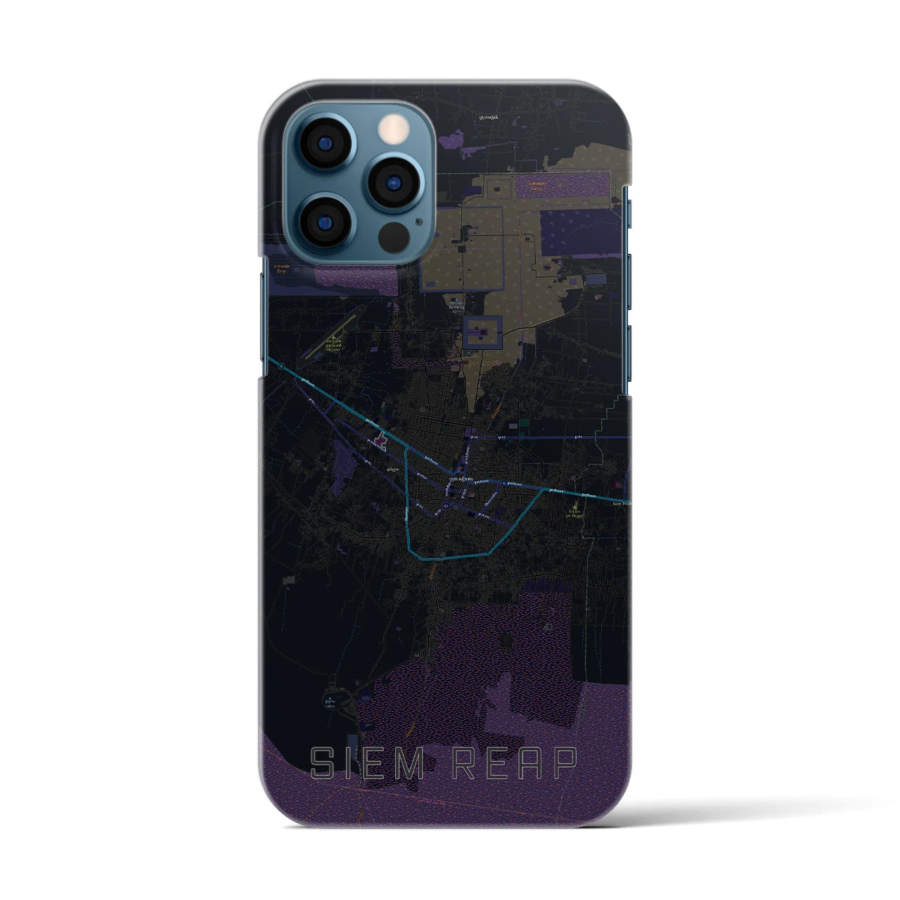 【シェムリアップ(カンボジア)】地図柄iPhoneケース(バックカバータイプ)