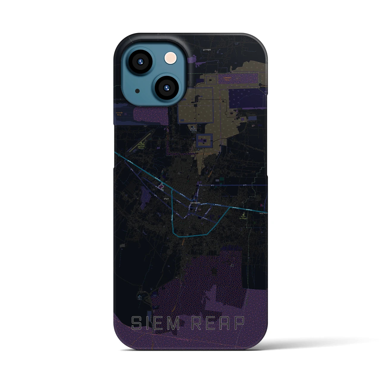 【シェムリアップ(カンボジア)】地図柄iPhoneケース(バックカバータイプ)