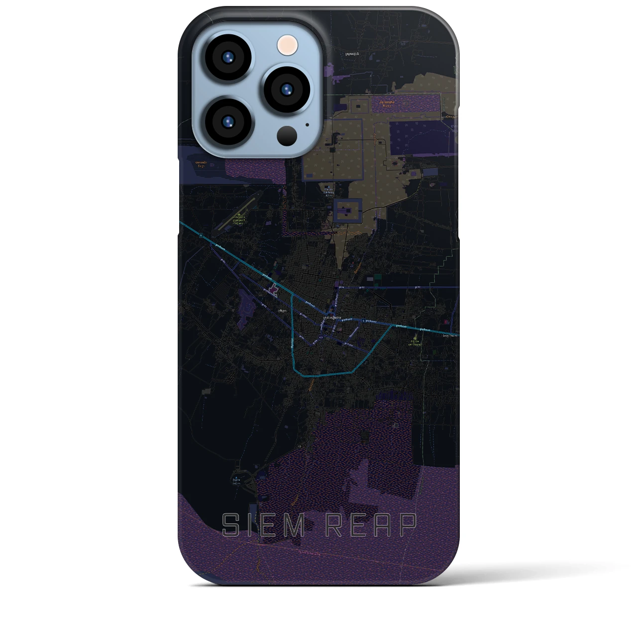 【シェムリアップ(カンボジア)】地図柄iPhoneケース(バックカバータイプ)