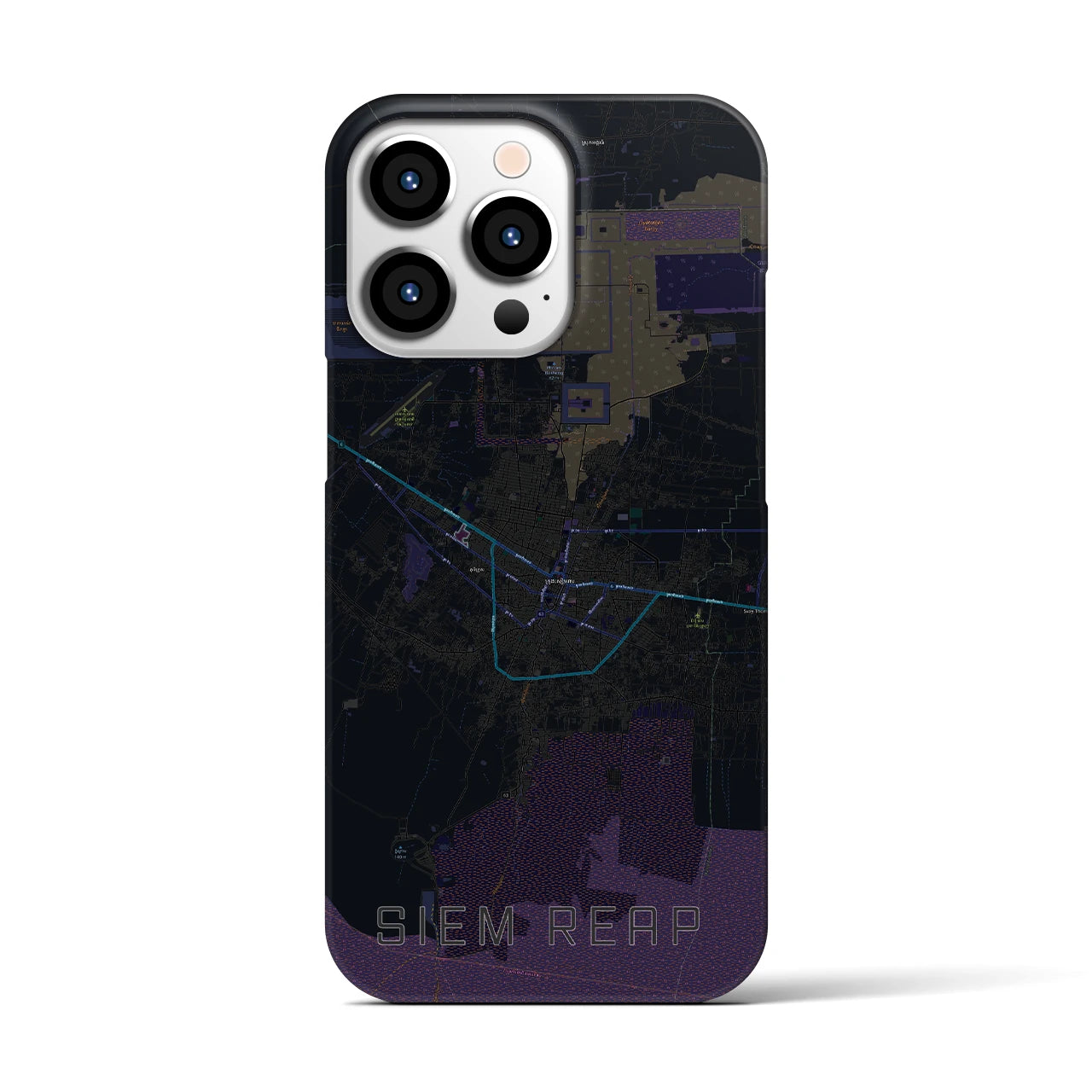 【シェムリアップ(カンボジア)】地図柄iPhoneケース(バックカバータイプ)
