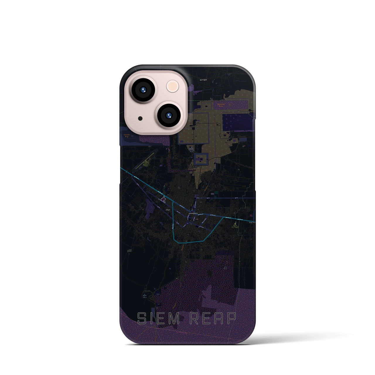 【シェムリアップ(カンボジア)】地図柄iPhoneケース(バックカバータイプ)